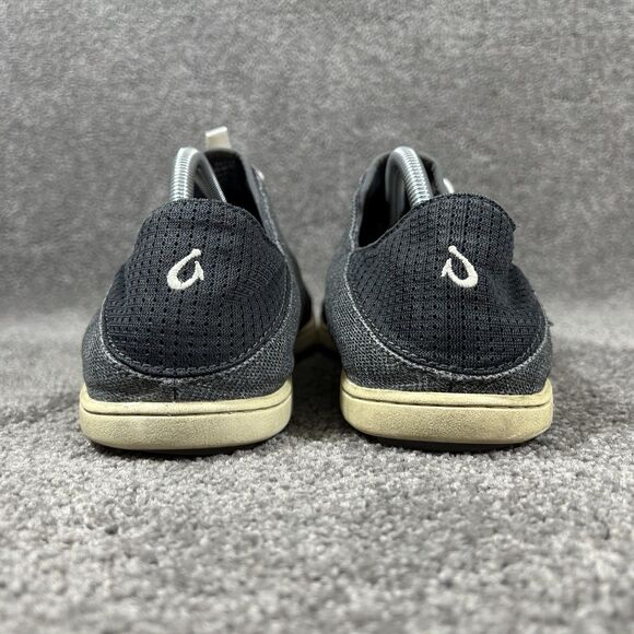 OluKai Nohea Moku Mens Size 10.5 Gray Black No Tie Boat Beach Slip On Shoes Used - Picture 7 of 12